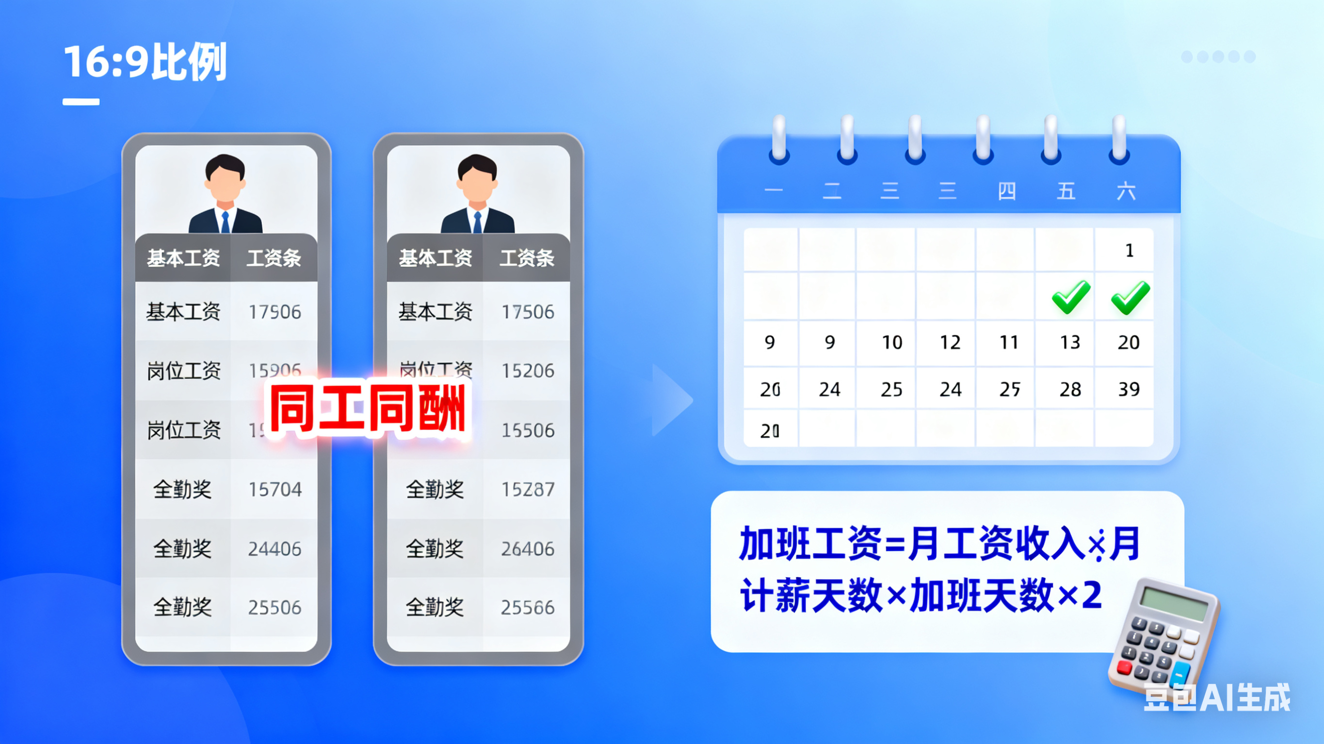 你的工资算对了吗?一文读懂“同工同酬”与加班费计算(图1) 生成工资计算图片 (2).png